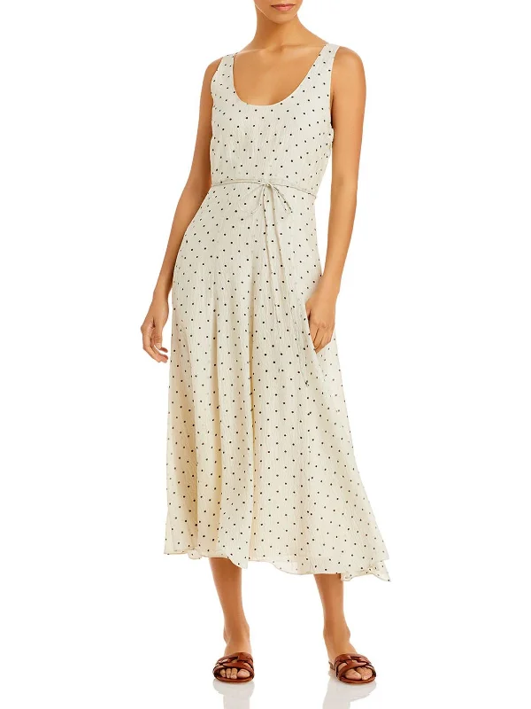 Price Reduction Womens Silk Polka Dot Maxi Dress
