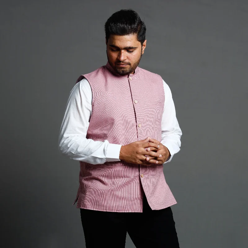 Quick Sale Pastel Purple - Running Stitch Cotton Nehru Jacket