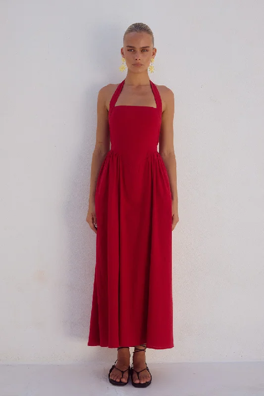 Discount Days Lock Midi Dress - Cherry