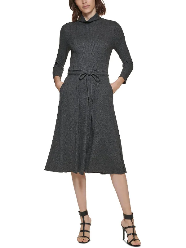 Low Prices Womens Knit Long Sleeves Midi Dress