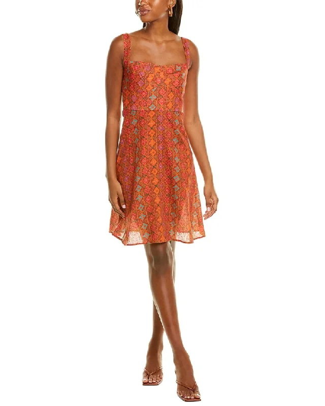 Fantastic Deals Saloni Rachel Linen A-Line Dress
