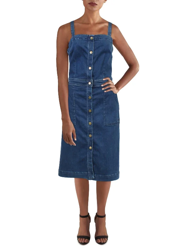 Crazy Deals Darcie Womens Denim Knee Shift Dress