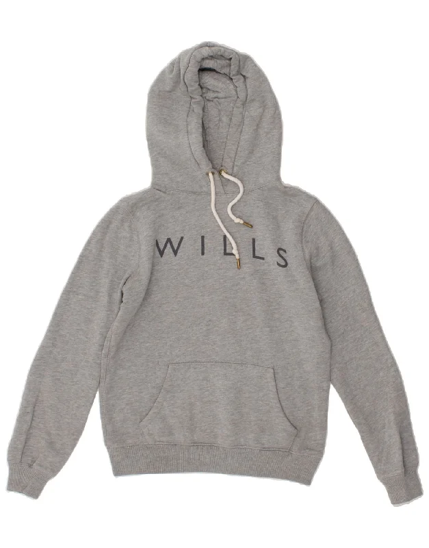 Huge Discounts JACK WILLS Womens Graphic Hoodie Jumper UK 8 Small Grey