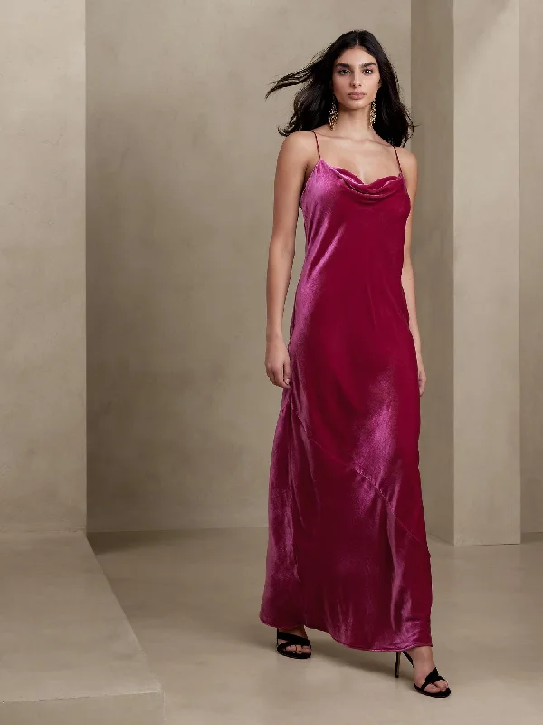 Big Savings Petite Rita Velvet Maxi Dress