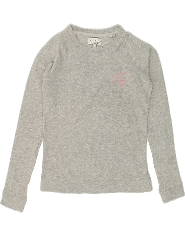Mega Sale JACK WILLS Womens Sweatshirt Jumper UK 6 XS Grey Cotton