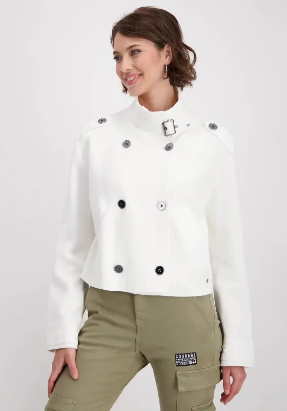Super Deal Monari Button Detail Short Knit Jacket, Off White