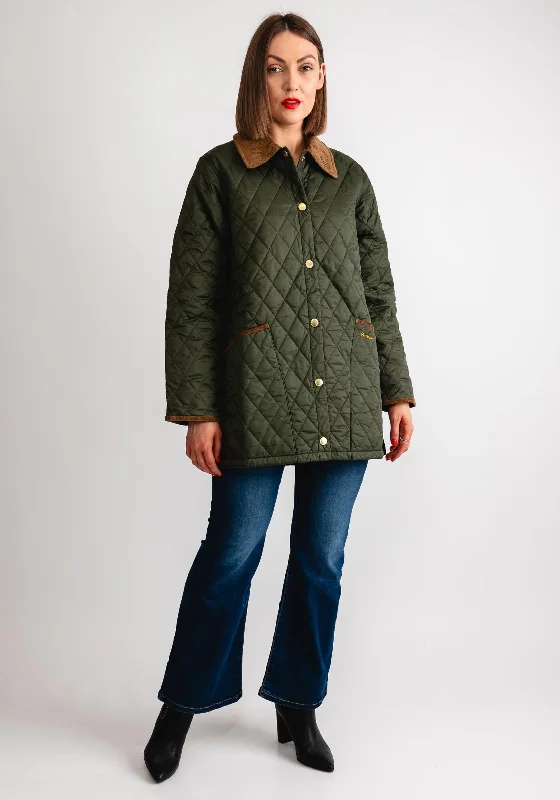 Midnight Madness Barbour Womens Liddesdale Quilted Jacket, Green