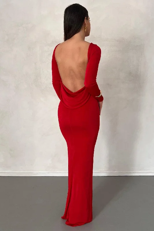 Members Only Mia Gown - Deep Red