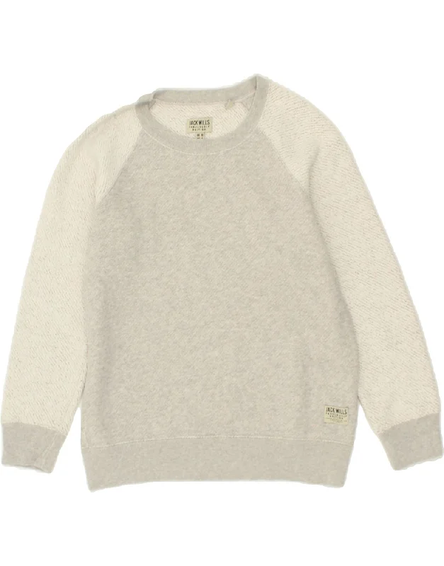 Super Deal JACK WILLS Womens Oversized Sweatshirt Jumper UK 10 Small  Grey