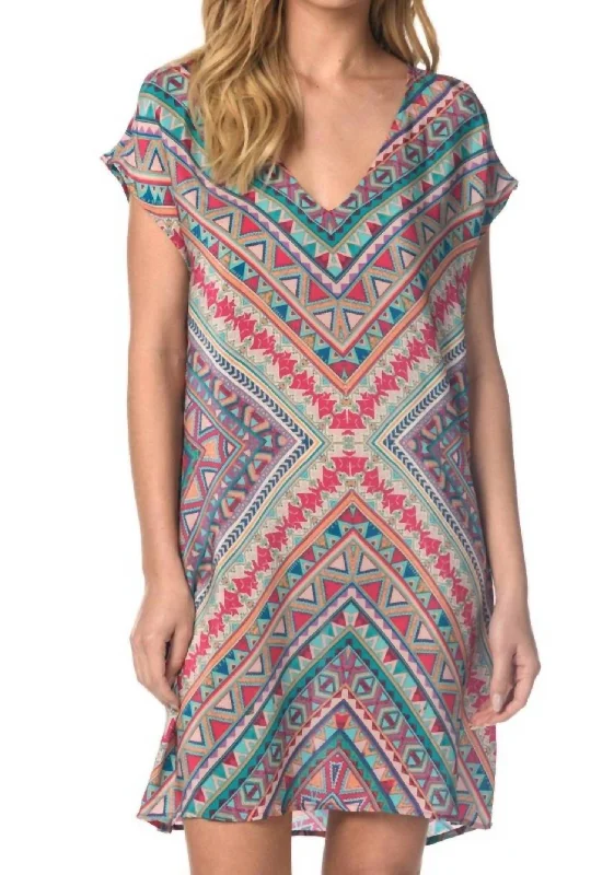 Referral Discount Trinity Tunic Dress in Chevron