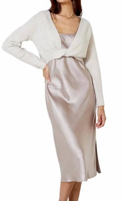 Crazy Savings Nat Sweater Dress Combo in Oat