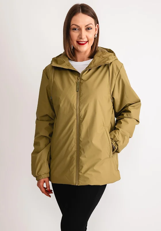 Limited Time Offer Rains Lohja Insulated Long Waterproof Jacket, Khaki