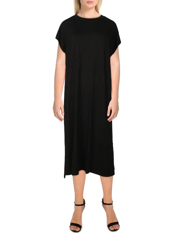 Can't Be Beat Womens Crewneck Midi T-Shirt Dress