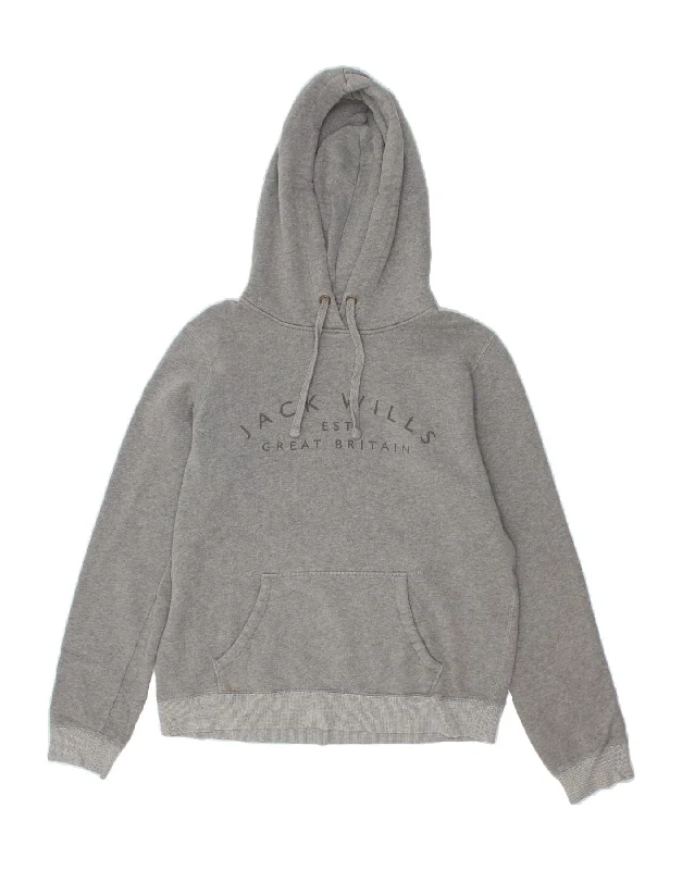 Discount Days JACK WILLS Womens Graphic Hoodie Jumper UK 12 Medium Grey Flecked Cotton Discount Days JACK WILLS Womens Graphic Hoodie Jumper UK 12 Medium Grey Flecked Cotton