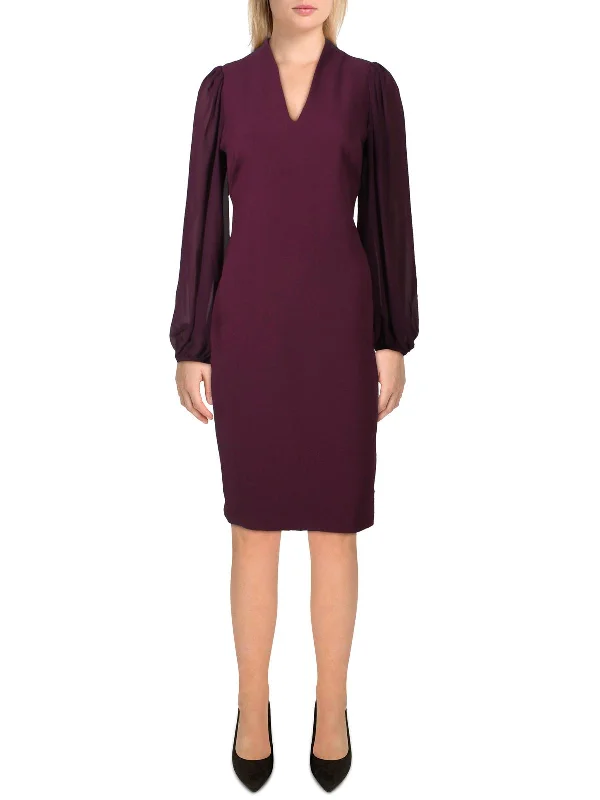 Steals and Deals Womens Chiffon Knee-Length Shift Dress