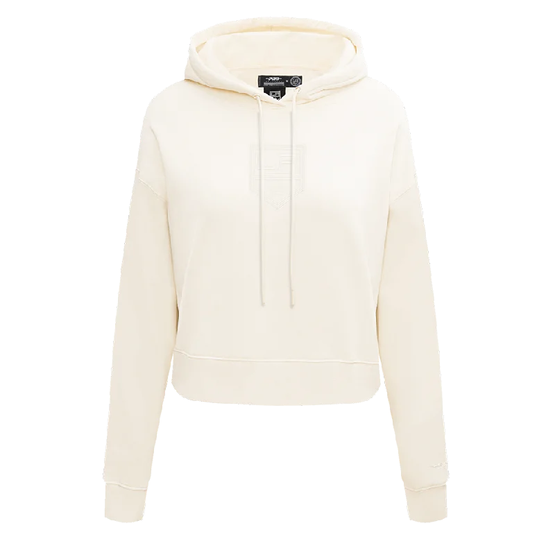 Lowest Price NHL LOS ANGELES KINGS NEUTRAL WOMEN'S CROPPED PO HOODIE (EGGSHELL)