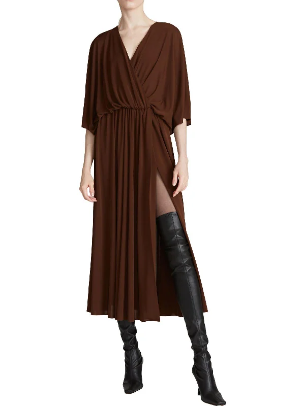 YEAR-End Clearance Womens Poncho Sleeve Long Midi Dress