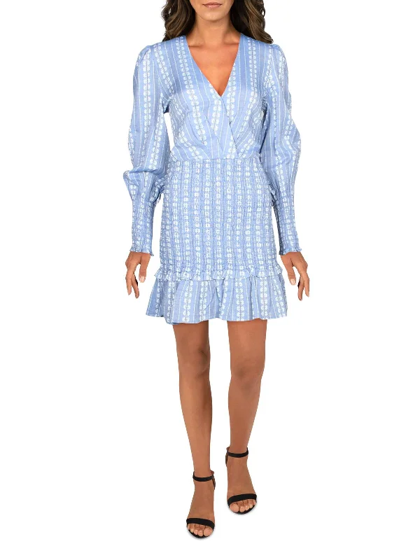 Final Clearance Holly Womens Surplice Printed Midi Dress