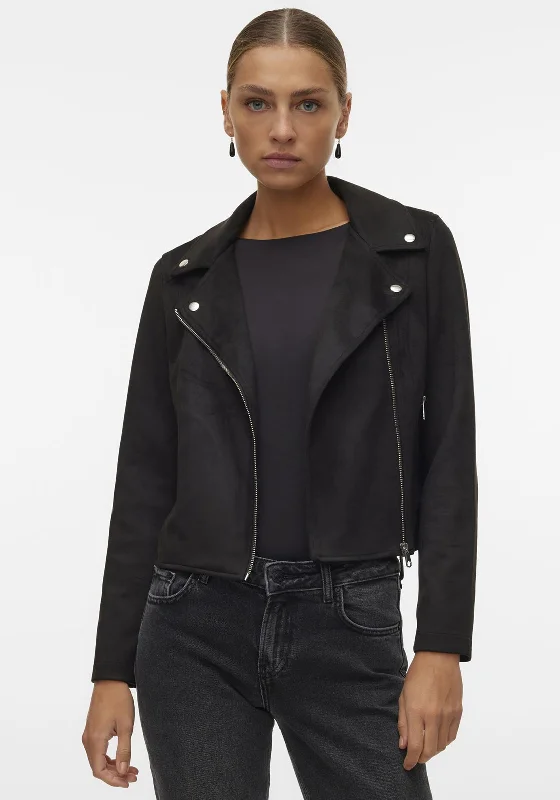 Seasonal Clearance Vero Moda Jose Faux Suede Short Jacket, Black