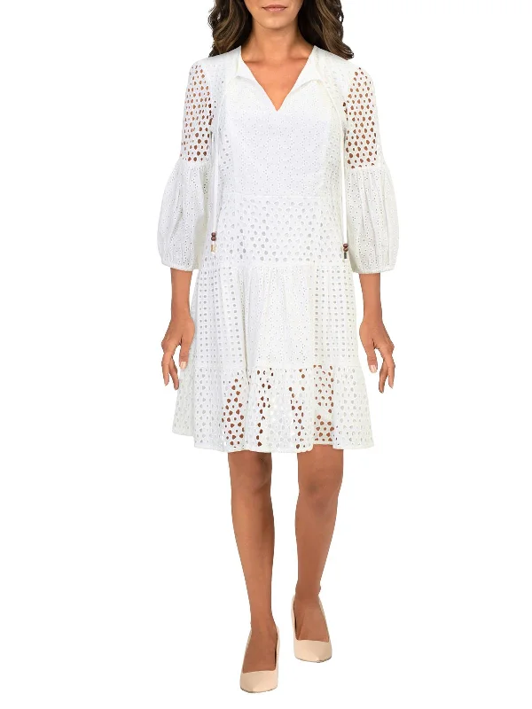 Online Specials Womens Long Sleeve Mini Fit & Flare Dress