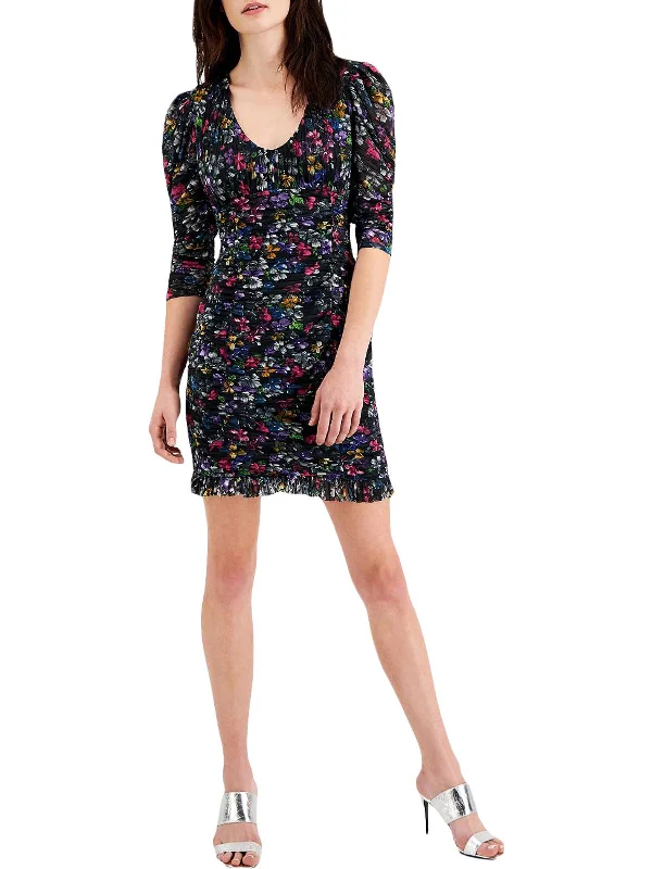 Savings Galore Zelka Alanna Womens Floral Ruched Sheath Dress