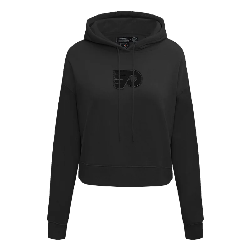 Clearance Event NHL PHILADELPHIA FLYERS NEUTRAL WOMEN'S CROPPED PO HOODIE (BLACK)