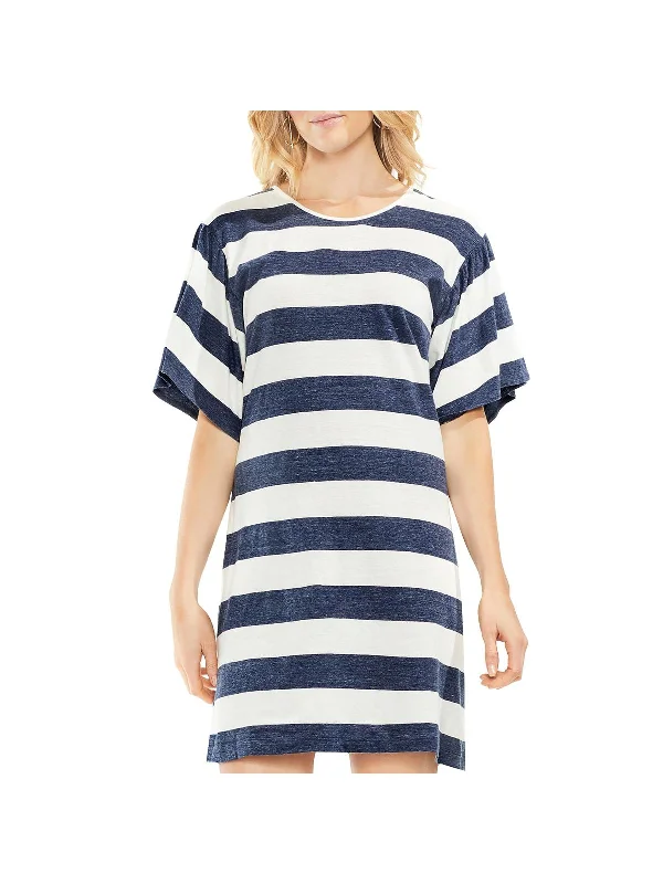 Flash Sale Womens Striped Bell Sleeves T-Shirt Dress
