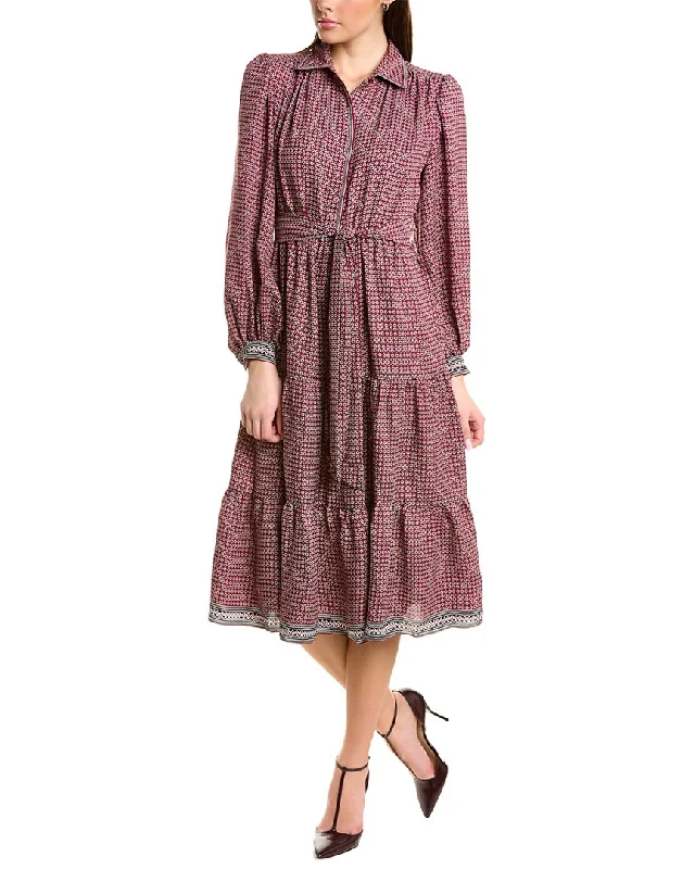 Deal of the Day Max Studio Tiered Midi Shirtdress