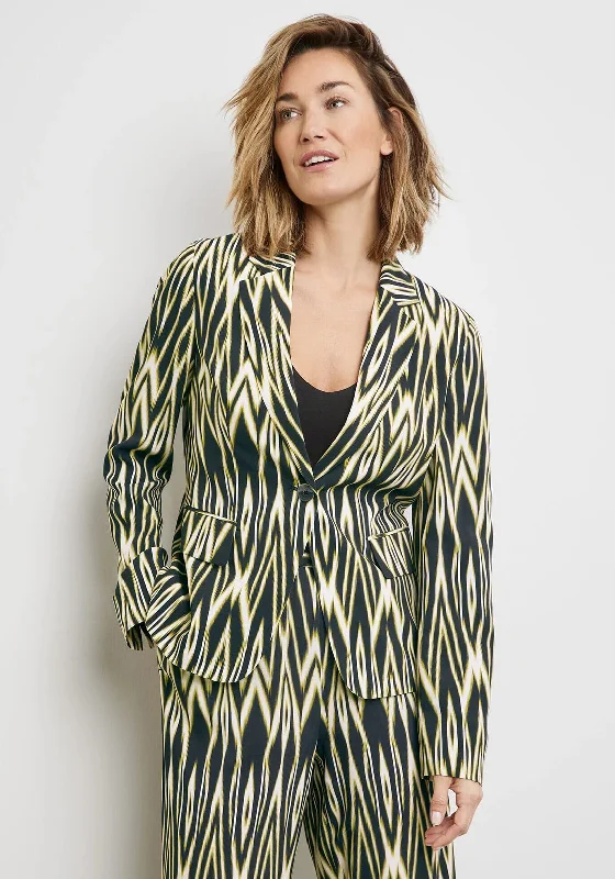 Overstock Gerry Weber Chevron Single Breasted Blazer, Black