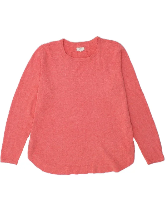 Markdowns FAT FACE Womens Loose Fit Crew Neck Jumper Sweater UK 12 Medium Pink