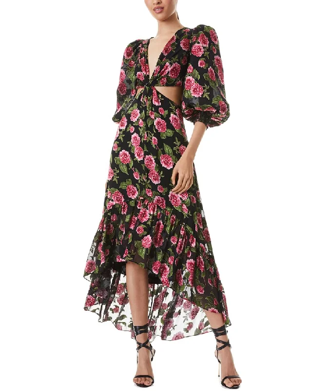 Limited Availability alice + olivia Katia Twist Front Maxi Dress
