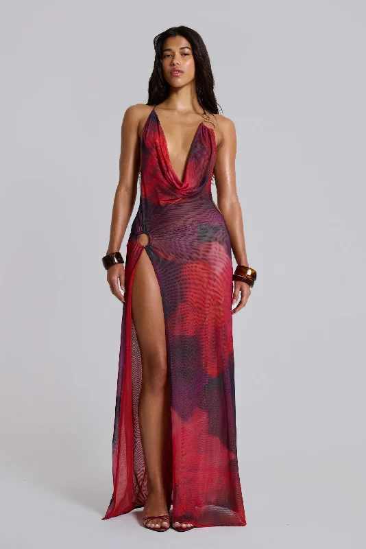 Deep Discounts Sedona Red Maxi Dress