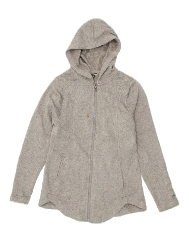 Final Sale EDDIE BAUER Womens Zip Hoodie Sweater UK 12 Medium Grey Polyester