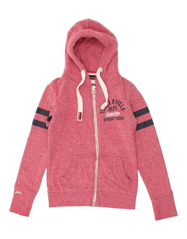 Today’s Deal SUPERDRY Womens Graphic Zip Hoodie Sweater UK 2 2XS Pink Flecked Polyester Today’s Deal SUPERDRY Womens Graphic Zip Hoodie Sweater UK 2 2XS Pink Flecked Polyester
