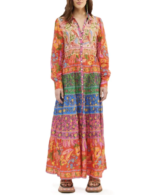 Factory Direct Sale Mixed Border Prints Maxi in Multi