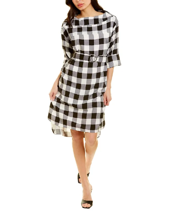 Final Clearance Gracia Check Shift Dress
