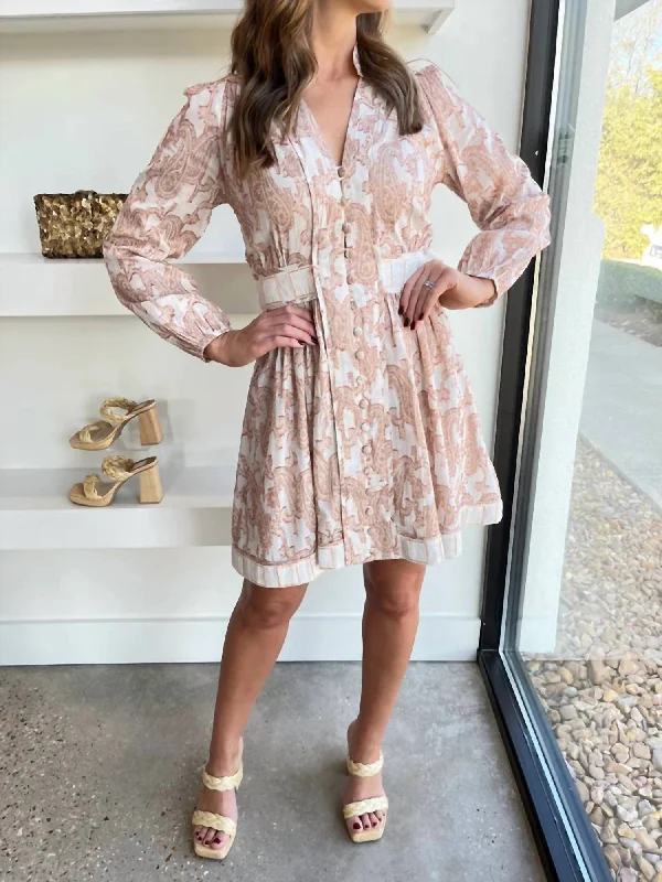 Huge Savings Octavia Dress in Metallic Paisley