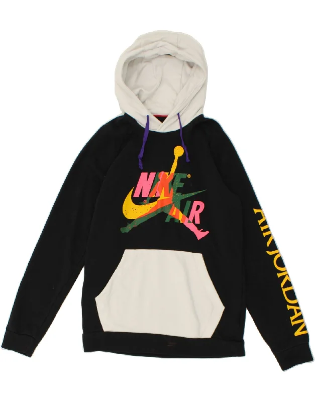 Savings Spectacular JORDAN Womens Graphic Hoodie Jumper UK 12 Medium Black Colourblock Cotton Savings Spectacular JORDAN Womens Graphic Hoodie Jumper UK 12 Medium Black Colourblock Cotton