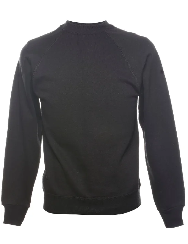 Incredible Offers Black Plain Sweatshirt - S