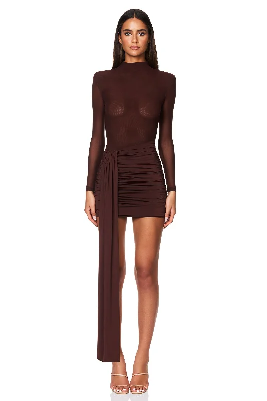 Amazing Deals Nookie Enigma Mini Dress - Chocolate