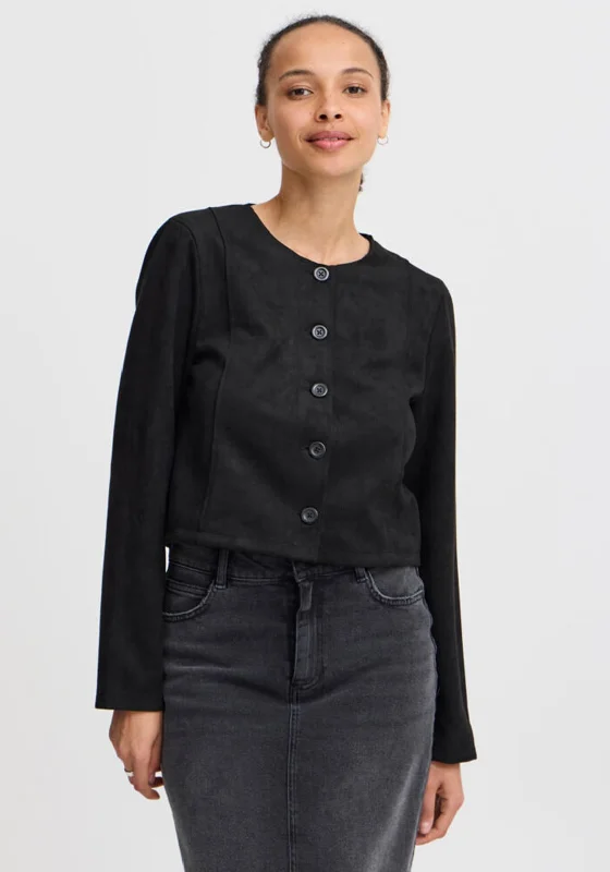 Price Drop b.young Tomira Suede Short Jacket, Black