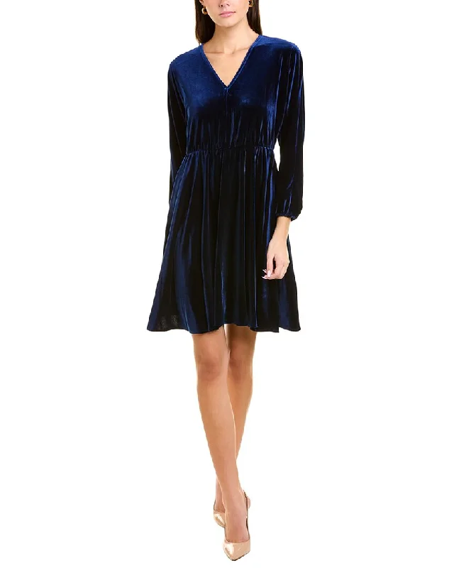 Bargain Blast London Times V-Neck Velvet Mini Dress