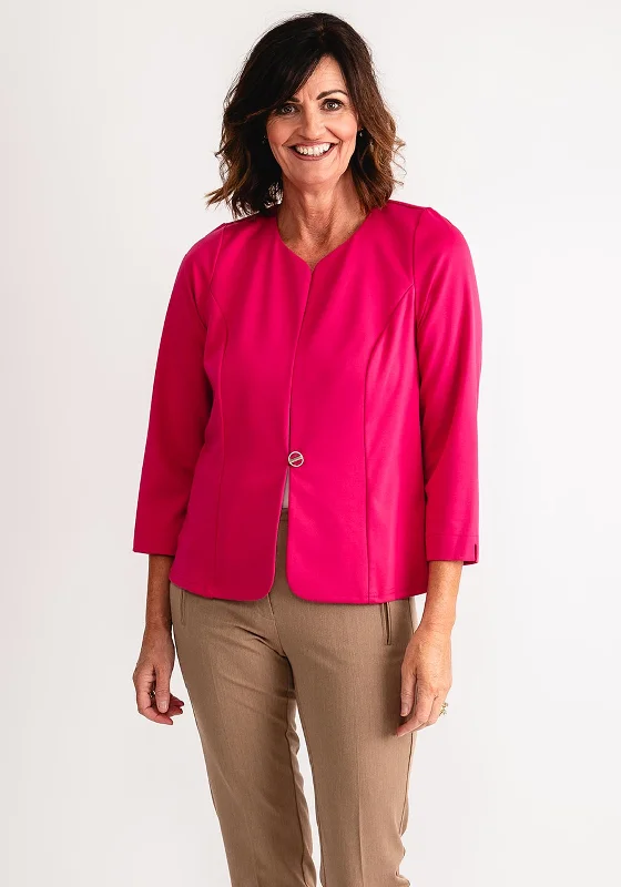 Bargain Bin Leon Collection Single Buttoned Short Jacket, Cerise