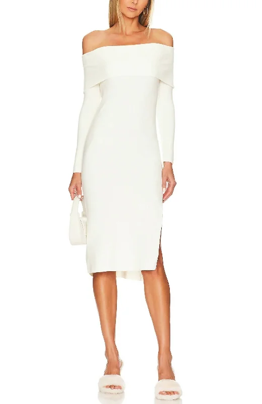Fantastic Offers Francesca Sweater Dress in Pristine Ivory
