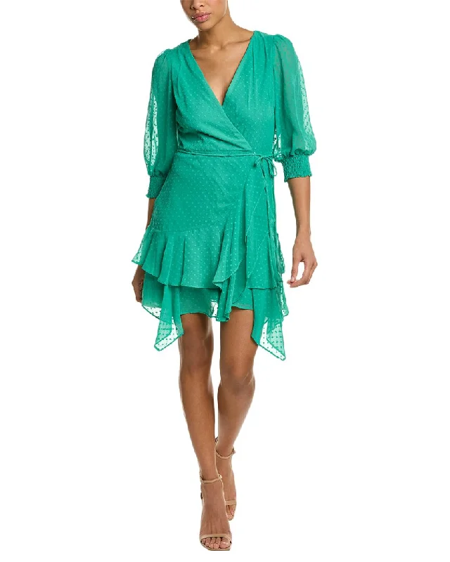 Stock Clearance MAISON TARA Eve Clipped Dot Chiffon Mini Dress