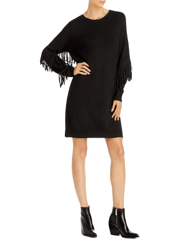 Huge Savings Womens Knit Fringe Sweaterdress