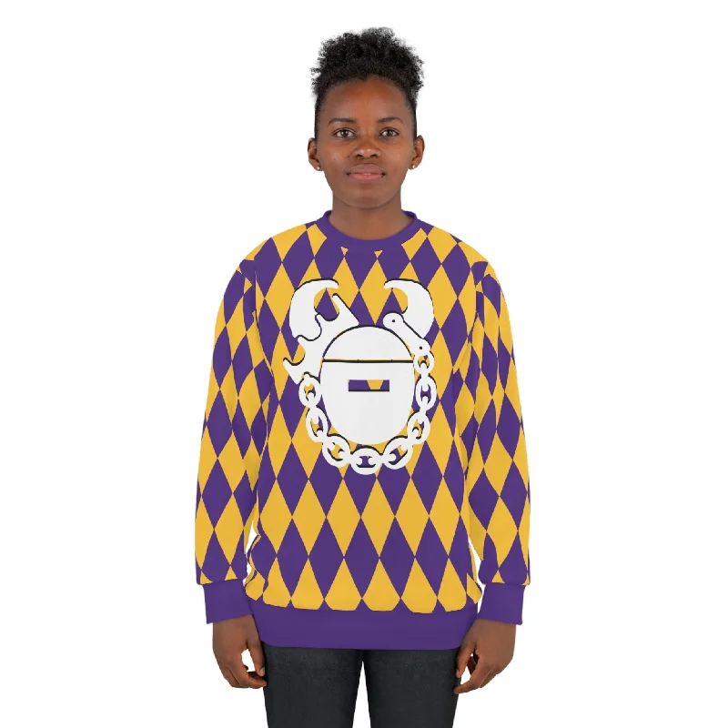Buy Now Unisex Crewneck - Purple/Gold Diamonds - Game Day Helmet